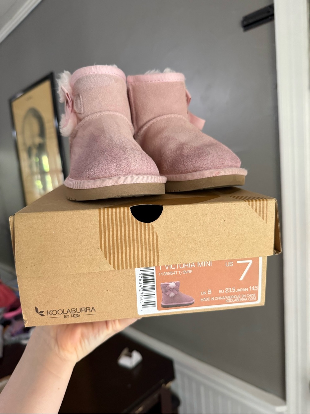Koolaburra UGG Pink Suede Mini Bow Boots